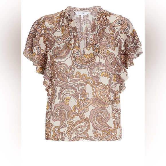 Intermix | Carolina Paisley Silk Chiffon Top Small - Picture 8 of 8